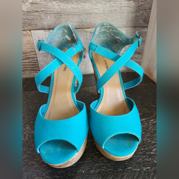 Teal Cork Wedges from Call It Spring - Picture 3 of 6